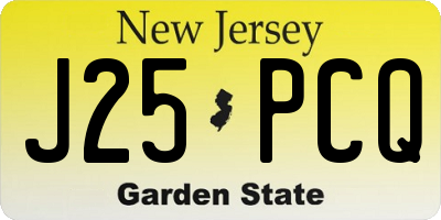 NJ license plate J25PCQ