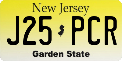NJ license plate J25PCR