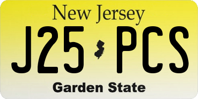 NJ license plate J25PCS