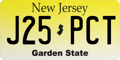 NJ license plate J25PCT