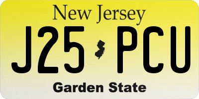 NJ license plate J25PCU