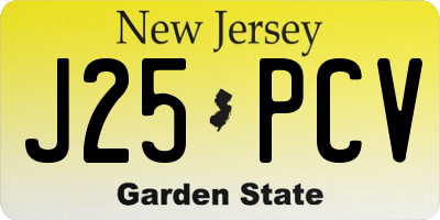 NJ license plate J25PCV