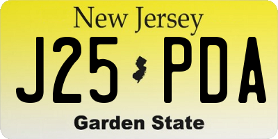 NJ license plate J25PDA