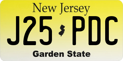 NJ license plate J25PDC