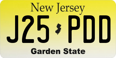 NJ license plate J25PDD
