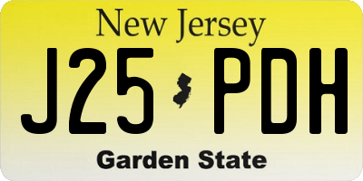 NJ license plate J25PDH