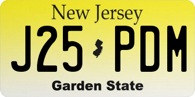 NJ license plate J25PDM