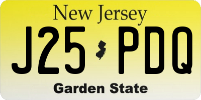 NJ license plate J25PDQ