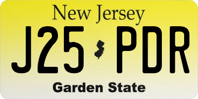 NJ license plate J25PDR