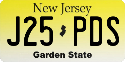 NJ license plate J25PDS