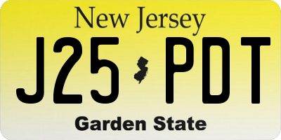 NJ license plate J25PDT