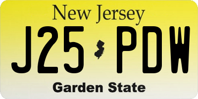 NJ license plate J25PDW