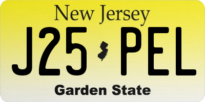 NJ license plate J25PEL