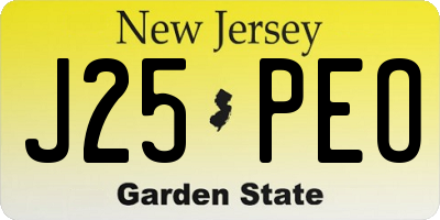 NJ license plate J25PEO