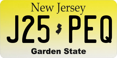 NJ license plate J25PEQ