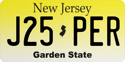 NJ license plate J25PER