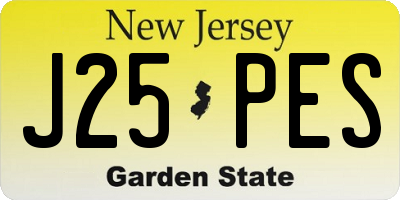 NJ license plate J25PES