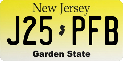 NJ license plate J25PFB