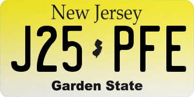 NJ license plate J25PFE