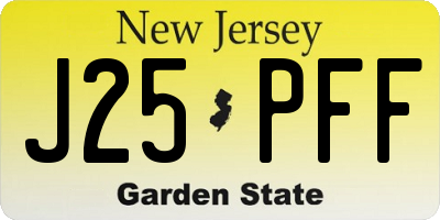 NJ license plate J25PFF