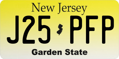 NJ license plate J25PFP