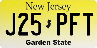NJ license plate J25PFT
