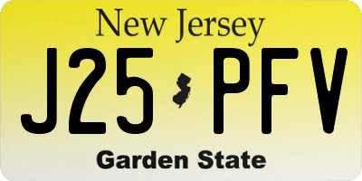 NJ license plate J25PFV