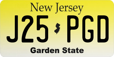 NJ license plate J25PGD