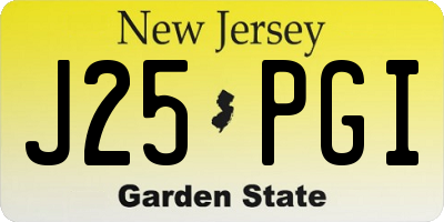 NJ license plate J25PGI