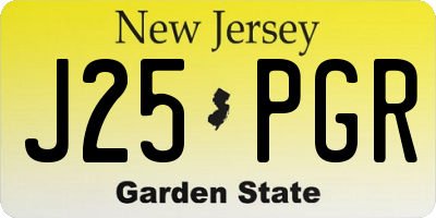NJ license plate J25PGR