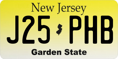 NJ license plate J25PHB
