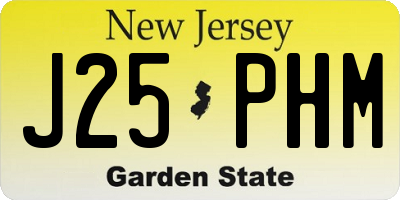 NJ license plate J25PHM