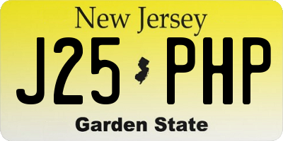 NJ license plate J25PHP