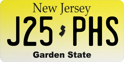 NJ license plate J25PHS