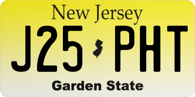 NJ license plate J25PHT