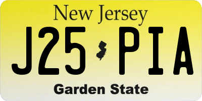 NJ license plate J25PIA