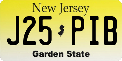 NJ license plate J25PIB
