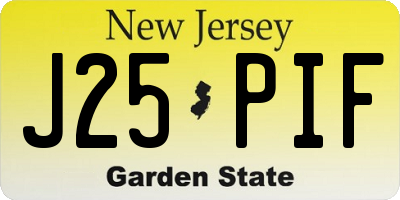 NJ license plate J25PIF