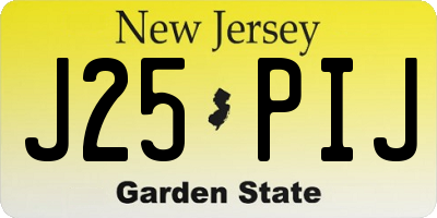 NJ license plate J25PIJ