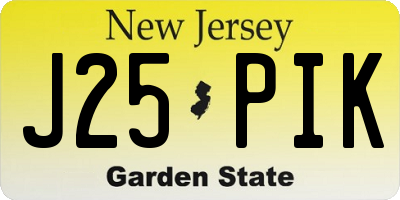 NJ license plate J25PIK