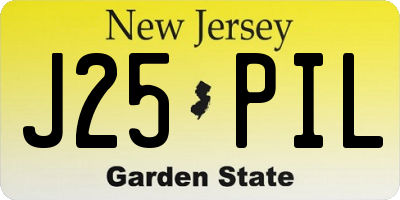 NJ license plate J25PIL