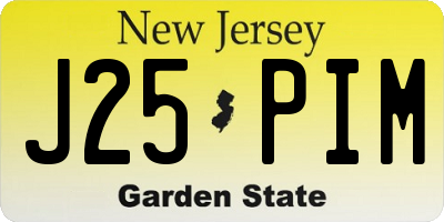 NJ license plate J25PIM