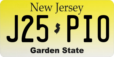 NJ license plate J25PIO