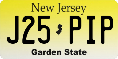 NJ license plate J25PIP