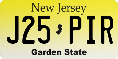 NJ license plate J25PIR