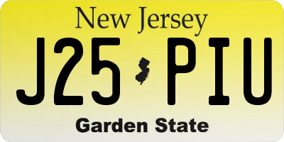 NJ license plate J25PIU