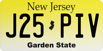 NJ license plate J25PIV