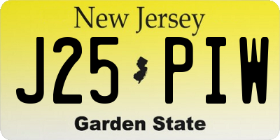 NJ license plate J25PIW