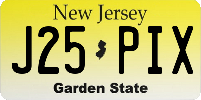 NJ license plate J25PIX