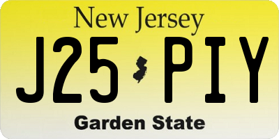 NJ license plate J25PIY
